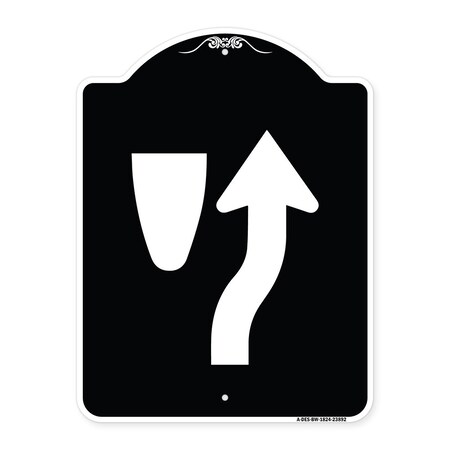 Signmission Keep Right Graphic Only Heavy-Gauge Aluminum Architectural Sign, 24" x 18", BW-1824-23892 A-DES-BW-1824-23892